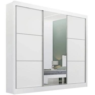 Imagem de Guarda Roupa Cristal Casal 3 Portas 6 Gavetas D Doro Cor Branco