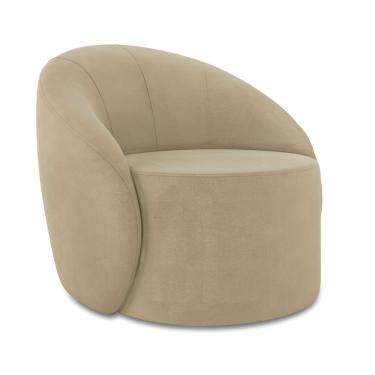 Imagem de Poltrona Decorativa Orgânica Lua Suede Marrom Rato D03 - D'Rossi