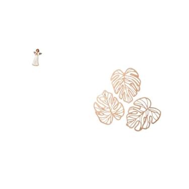 Imagem de Fenteer Escultura de Querubim, Estatueta de Resina Segurando Um Pombo, Presente para Mesa Interna, Sala de Estar, Estátua de Anjo, Folhas de Palmeira Decorati