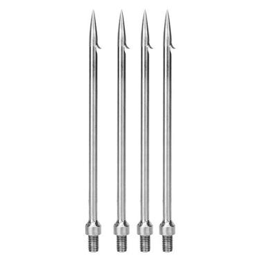 Imagem de Gancho de arpão de pino único de aço inoxidável para lança de peixe com dispositivo fixo, ferramenta leve para pesca