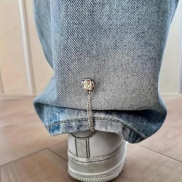 Imagem de 6 peças camiseta flor camélia botão encurtamento ajustável manga bainha botões de fixação, sem costura e sem ferramentas pinos de botão para jeans