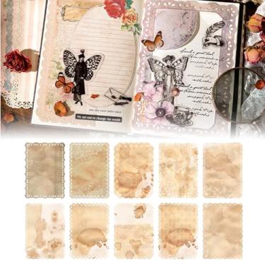Imagem de Conjunto de papel decorativo com 10 peças de materiais de papelaria de padrão sortido para álbum de fotos, diário, scrapbooks, faça você mesmo, artesanato - D