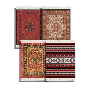 Imagem de Conjunto de 4 copos de mesa estilo tapete turco para decoração de mesa absorvente de mesa de escritório e casa (WQ-XHY-CR7-73747510)