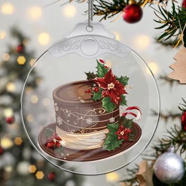 Imagem de Ornamentos de Natal, chapéu de cristal, enfeites de árvore de Natal feitos à mão, decoração de carro e casa - presentes de Natal, decoração de artesanato em acrílico, ideias de troca de presentes para