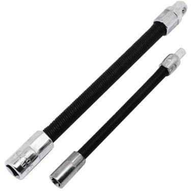 Imagem de BENLIUDH Conjunto de barra de extensão flexível, 1/10.2 cm e 3/20.3 cm, chave de soquete flexível preta, 2 peças (1/10.2 cm Dr x 15.2 cm de comprimento e 3/20.3 cm Dr x 20.3 cm de comprimento)