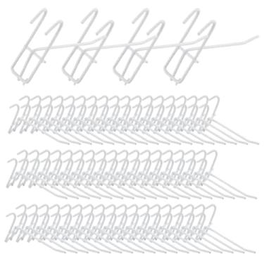 Imagem de GOMAKERER 60 ganchos de parede de grade, ganchos de painel de grade branca de 3 x 12 cm, ganchos de painel de grade de ferro resistentes para varejo, feiras de artesanato, instalação doméstica