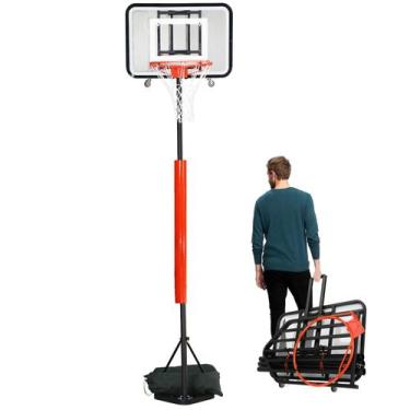 Imagem de Cesta de basquete dobrável Dreamtrue 2,2-2,7 m ajustável portátil