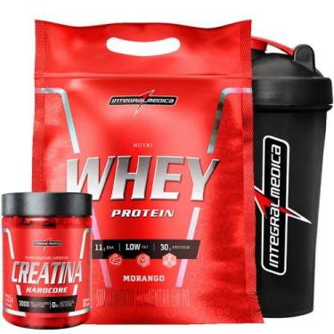 Imagem de Nutri Whey 907g + Creatina Caps + Coqueteleira Preta Integral - Integr