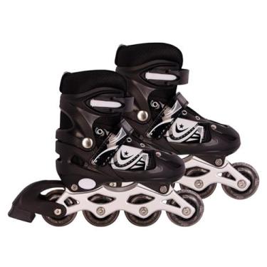 Imagem de Patins Inline Infantil 4 Rodas Preto 31 ao 34 - Art Sport