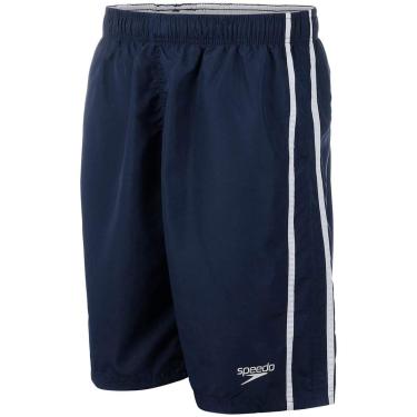 Imagem de Bermuda de Natação, Speedo, Bold, Microfibra com Recortes Contrastantes, tamanho P - Marinho/Cinza