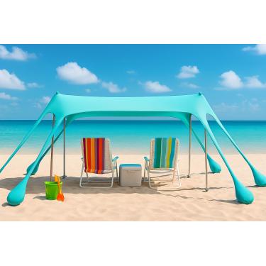 Imagem de Barraca de Praia Impermeável Proteção UV Portátil Barraca de Camping Até 8 Pessoas 3m * 3m * 2m