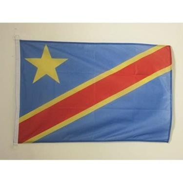 Imagem de Bandeira Náutica da República Democrática do Congo 45.7 cm x 30.5 cm - Bandeiras congolesas 30 x 45 cm - Banner 30.5x45.7 cm para barco - AZ FLAG