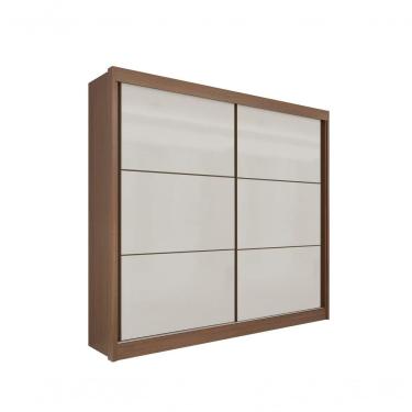 Imagem de Guarda Roupa Casal Cancun 2 Portas 6 Gavetas Com Pés - D' Doro Castanho/off White