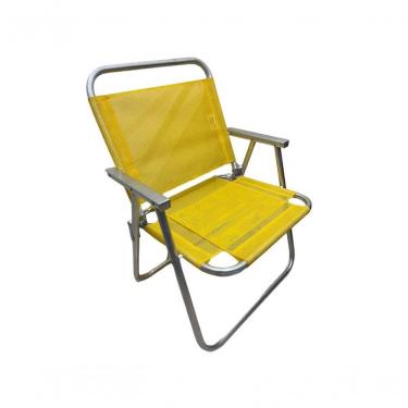 Imagem de Cadeira De Praia Conforto Oversize 140kg Sanete Ronchetti Cor Amarelo