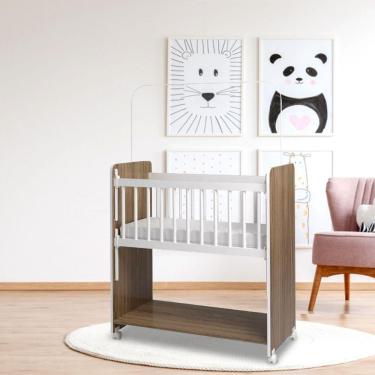 Imagem de Mini Berço Bed Side Grade Movél Com Colchão Cor Nature