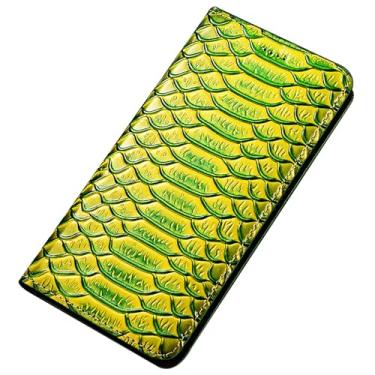 Imagem de POYUFRG Capa de couro genuíno para Honor Magic 8 Pro/Magic 8, capa de telefone carteira de negócios de alta qualidade com compartimentos para cartões, capa flip com suporte, verde, 8 Pro