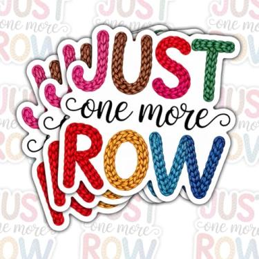 Imagem de 3 adesivos apenas mais uma fileira, adesivos engraçados de crochê para tricô, adesivos viciados em crochê de 7,6 cm, presentes para prostitutas e amantes de fios, laptop, capa de telefone, garrafa de