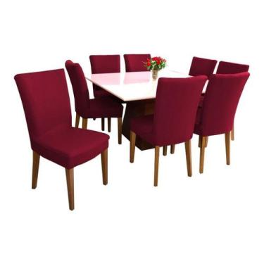 Imagem de Kit 6 Capas de Cadeiras Sala de Jantar Em Malha Lavável 100% Poliéster