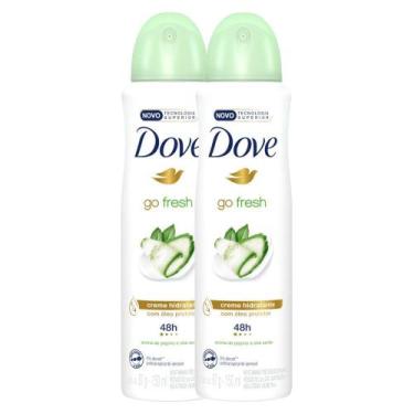 Imagem de Kit 2 Desodorante Antitranspirante Aerosol Dove Go Fresh Pepino e Chá 