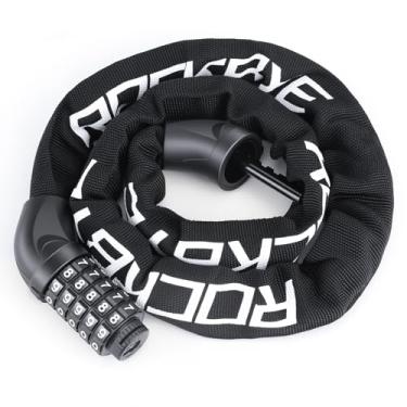 Imagem de YBLNTEK Cadeado de corrente de bicicleta resistente, combinação de 5 dígitos, bloqueio de bicicleta antirroubo para E-Bike, motocicleta, scooter, portão - 6 mm de espessura