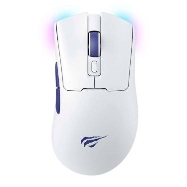 Imagem de Mouse Gamer Havit MS966SE, RGB, 10000PI, 7 Botões, Wireless, Branco