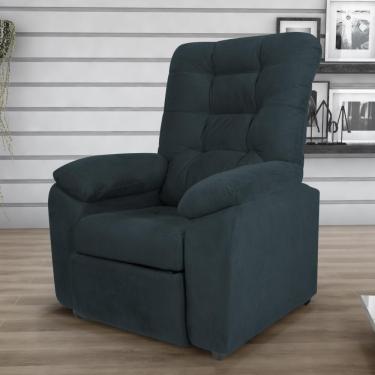 Imagem de Poltrona Reclinável Almofadada Luka Veludo Light Petróleo