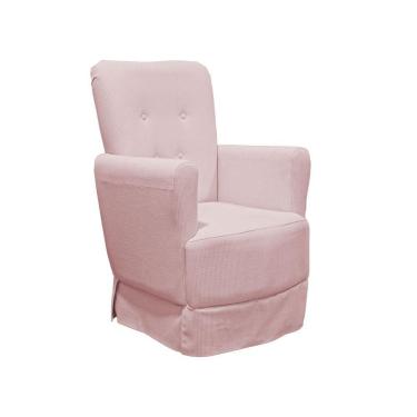 Imagem de Poltrona De Amamentação Balanço Lis Com Puff Veludo Velvet Rose