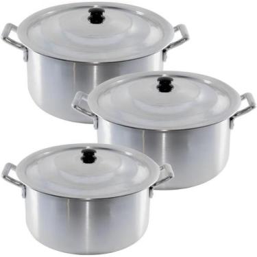 Imagem de Jogo Tacho Caçarola Grande 26Cm 28Cm 30Cm Feijoada - Alumilux