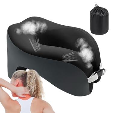 Imagem de Travesseiro de viagem – Almofada de suporte de pescoço em forma de U | Materiais de dormir de espuma viscoelástica com capa removível para moradores de ioga, avião, apartamento, acampamento, família