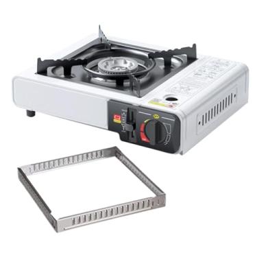 Imagem de Fogão cassete portátil | Fogão de acampamento compacto, queimador potente, fogão resistente, controle de chama em vários estágios, ignição automática para viagens, caminhadas, escaladas, mulheres