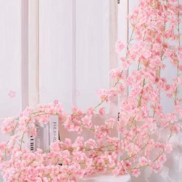 Imagem de Generic Guirlanda de Videira, 256 Flores 1.8m Guirlanda Artificial Decoração Forte e Durável (Rosa claro)