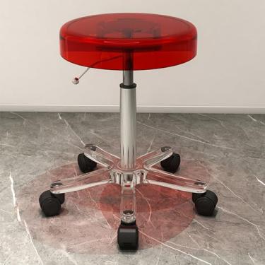 Imagem de LULUMAIC Banqueta de material acrílico com ajuste silencioso de altura da roda cadeira giratória resistente para bar, laboratório, escritório, barbeiro, cozinha e loja