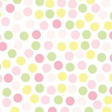 Imagem de Papel De Parede Poa Branco Circulos Coloridos Autocolante - LRP