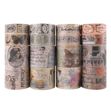 Imagem de (STLYE 10) - Vintage Antique Washi Tape Classic Wide Retro Foil Masking Decorative Tape for DIY Scrapbooking, Crafts, Bullet Journal, Gift Wrapping, Planner Accessories 10CM Wide(2Rolls) (Stlye 10)