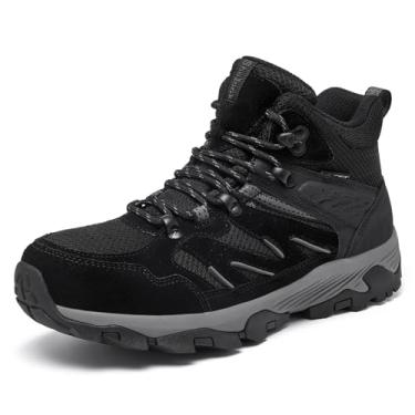 Imagem de SHULOOK Botas femininas impermeáveis para caminhadas ao ar livre, trilhas, trilhas, trilhas, Preto, cinza, 39