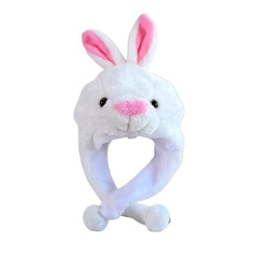 Imagem de JIAHG Plush Funny Animal Hat Cozy Fleece Warm Winter Beanie Furry Bunny Cap with Ear Flaps for Halloween Christmas Novelty Birthday Party Dress up Hood Cosplay Costume Headgear One Size Fits All