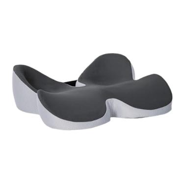 Imagem de Ysyqkn Almofada de assento de espuma viscoelástica, capa removível confortável, respirável, multiuso, lavável à máquina, suporte ergonômico para cóccix, Cinza