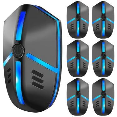 Imagem de Repelente ultrassônico atualizado 2025 para uso interno, pacote com 6, para baratas, ratos, aranhas, ratos, plug-in eletrônico repelente de roedores, controle de pragas, 2 modos de alternância de