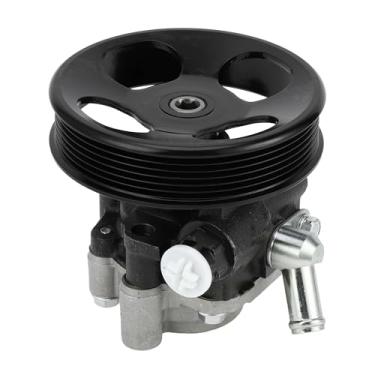 Imagem de VekAuto Bomba de direção hidráulica compatível com Toyota Sequoia 4.7L V8 2001-2007 para Toyota Tundra 4.7L V8 2000-2006, liga de alumínio consistente tom prateado nº 443100C030/443200C020 com polia