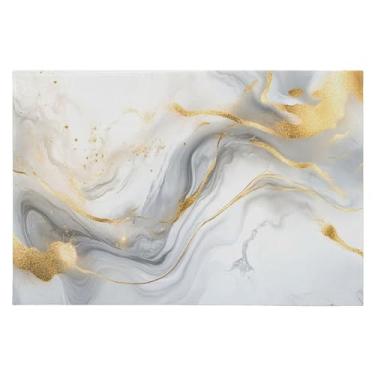 Imagem de CEBUGI Tapete de área 60 x 90 cm macio lavável tapete antiderrapante com suporte de borracha tapetes de área de mármore branco para sala de estar, quarto, decoração de casa