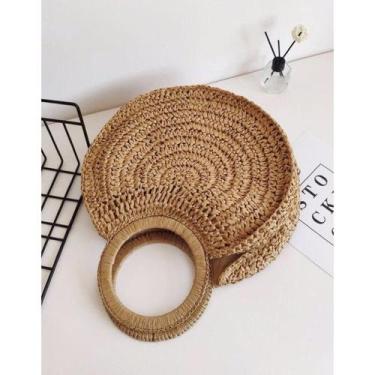 Imagem de Bolsa De Palha Alça Dupla Para Praia - NoBrand, Cor marrom, M