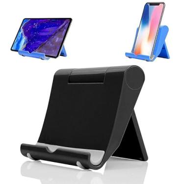 Imagem de Suporte de celular dobrável para mesa – suporte universal de vários ângulos, compatível com a maioria dos telefones e tablets