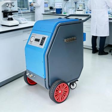 Imagem de Ferramenta portátil de jateamento de gelo seco de alta pressão - Máquina de limpeza industrial com rodas de mobilidade e medidor de pressão, adequada para manutenção de moldes, peças automotivas e