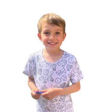 Imagem de Pijama de colorir infantil desenhar para menino verão curto - Piquiri 