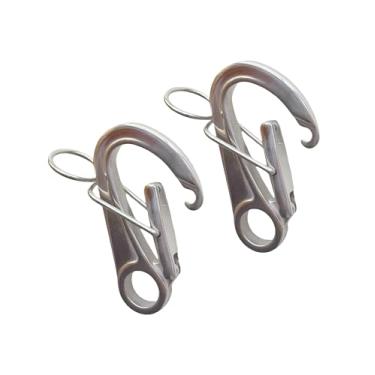 Imagem de Gancho de aço inoxidável 316 Gancho de amarração de barco de caiaque, gancho de proteção de segurança para equipamento de ancoragem, gancho de liberação rápida (2)
