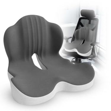 Imagem de Almofada de assento grande de espuma de memória, almofada de suporte lombar para ciática e cóccix, alívio de pressão, almofada de cóccix para cadeira de escritório, carro, cadeira de rodas, casa