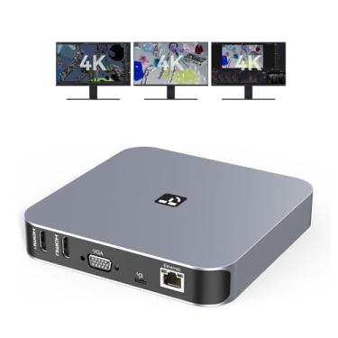 Imagem de Estação de ancoragem USB C monitor duplo para Mac mini M4, M1/M2/M3/M4 MacBook Pro/Air, Dell, Lenovo, HP, base de driver 13 em 1, estação de exibição tripla com adaptador de alimentação de 65 W, HDMI