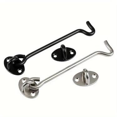 Imagem de Fechadura de porta de aço inoxidável, adequada para portas, janelas, armários e caixas, disponível em preto ou prateado (prateado)