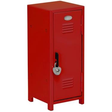 Imagem de SAFEMini Locker com cadeado e chaves, pequeno armário de metal para desktop, organizador de armazenamento de mesa para meninas, cofre para dinheiro e caixa de segurança para meninas (vermelho)