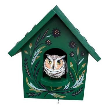 Imagem de Arte cinética caprichosa decoração de parede de casa de pássaro, casa de pássaro de bétula, arte de parede de jardim ao ar livre, decoração de pássaros para casa, dê vida às suas paredes com esta casa